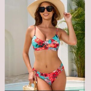 NWT Tropical Floral Bikini Set